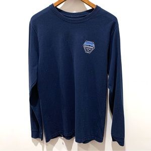 Men's Patagonia Fitz Roy Hex Long Sleeved Navy T-Shirt Size Medium
